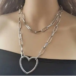 2 tiered heart necklace