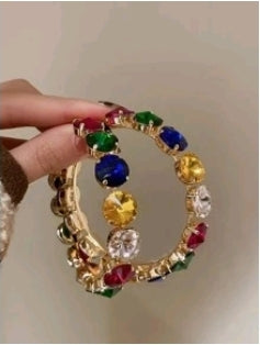 Rainbow hoop earrings