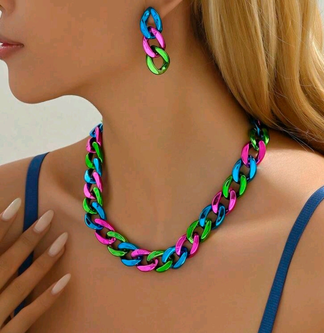 Acrylic Necklace and Earring