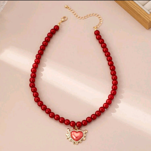 Pearl and Heart Necklace