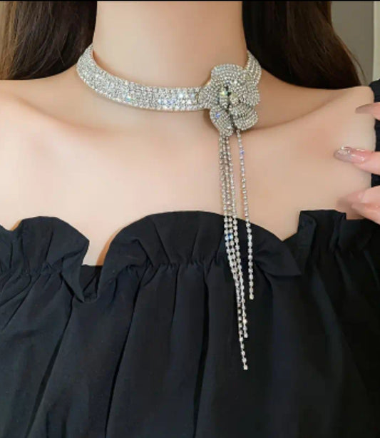 Multi-layered Flower Tassel necklace