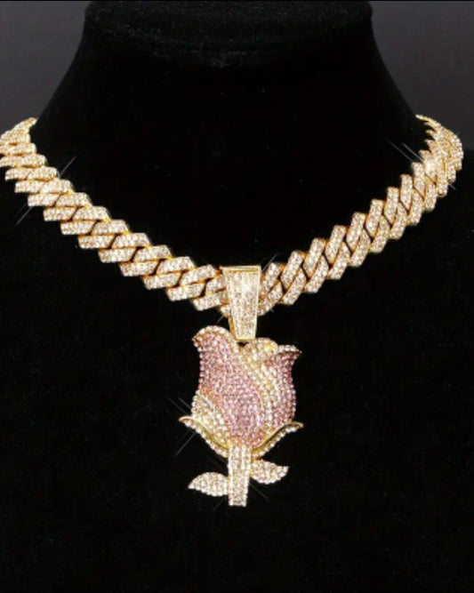 Rose cubab/hip hop style Necklace