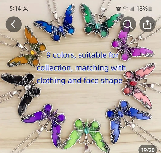 Butterfly pendant necklaces