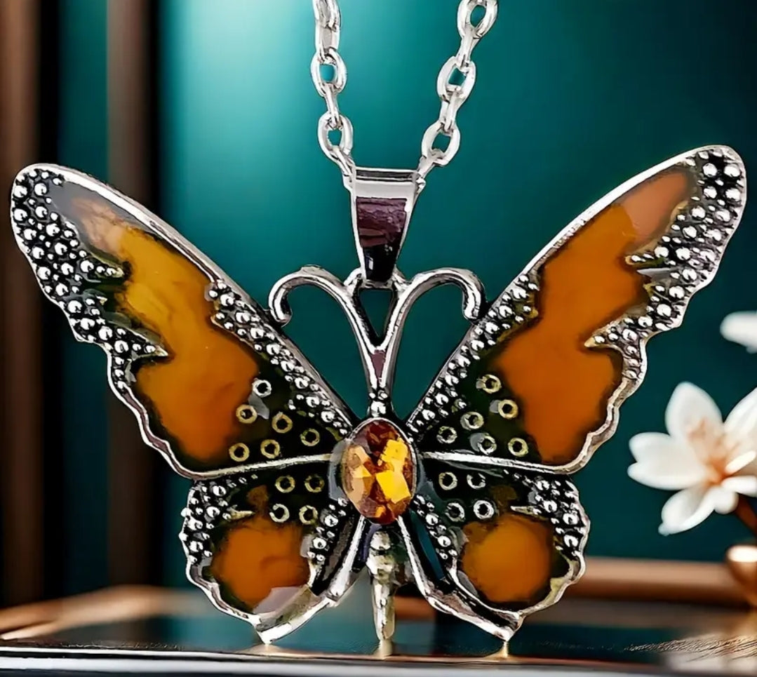 Butterfly pendant necklaces