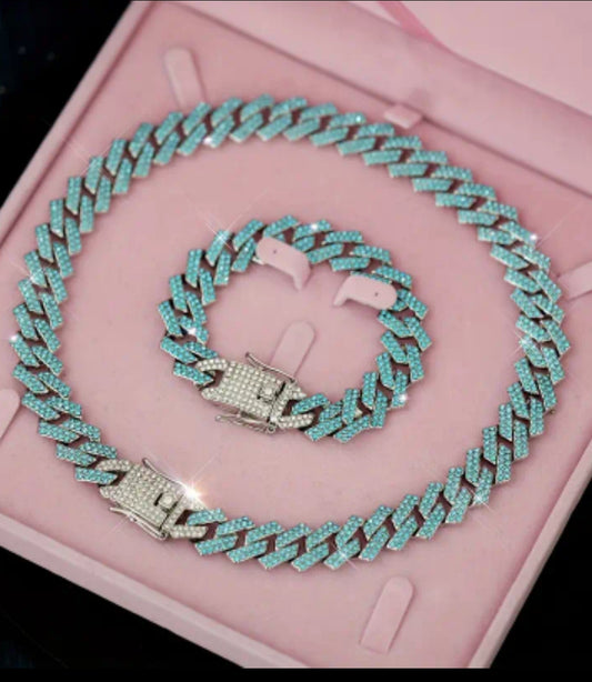 2 pc. Cuban style Necklace + bracelet