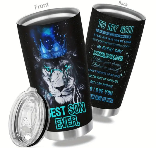 20 oz. Lion  Stainless Steel Tumble 'To My Son'