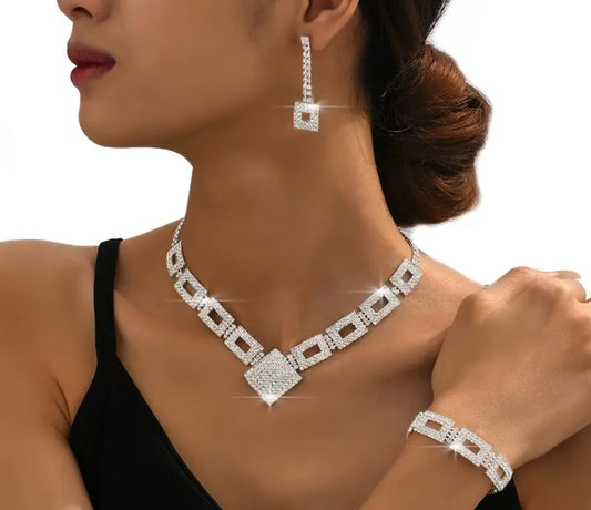 3 pc. Elegant Rhinestone Jewelry Set