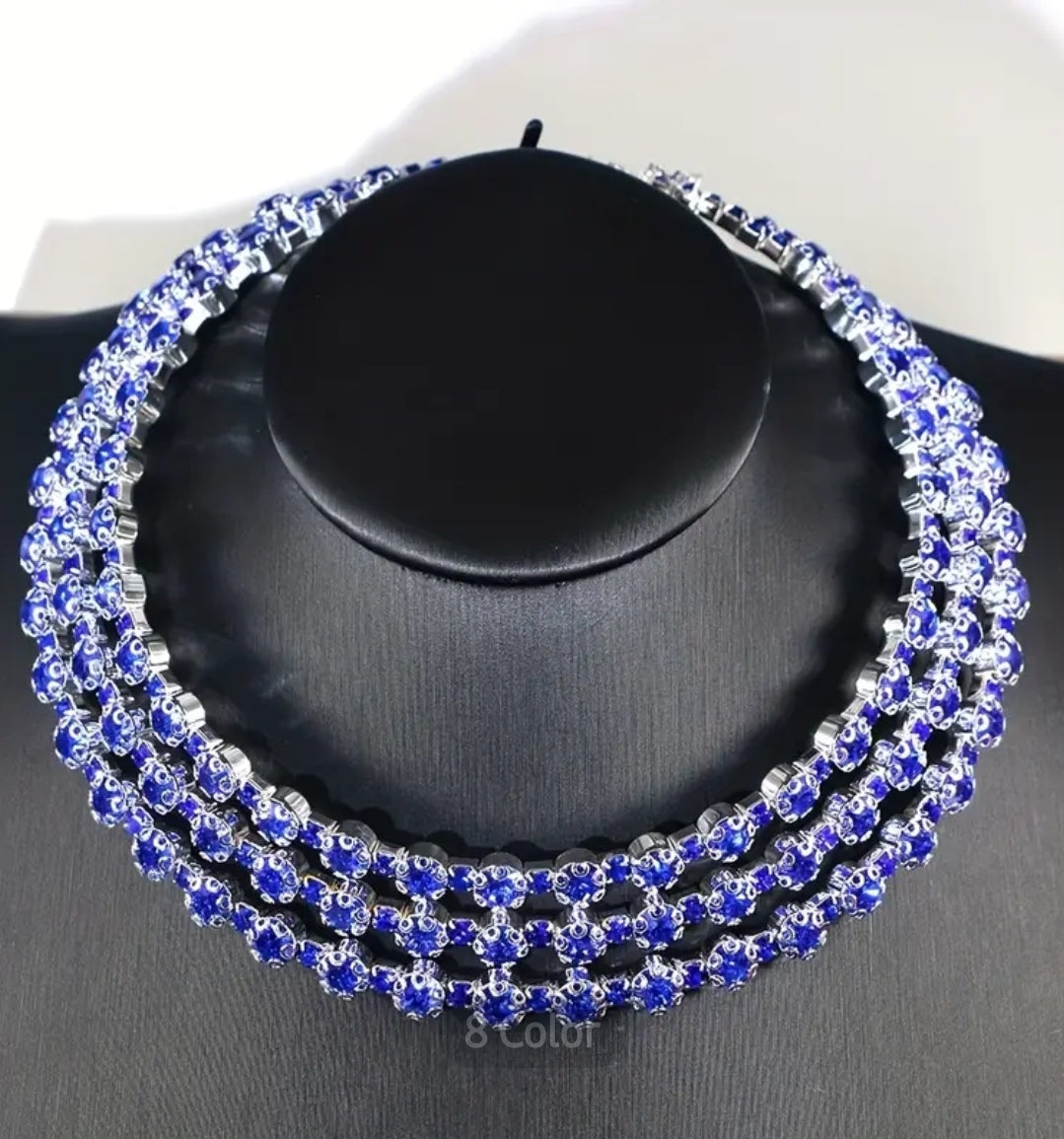 Rhinestone Multilayer Collar Necklace