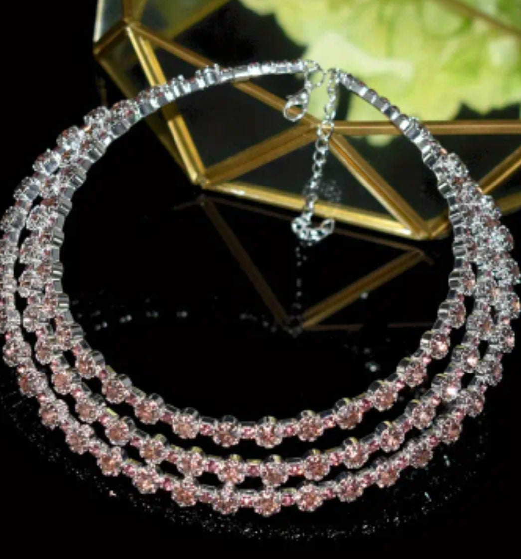 Rhinestone Multilayer Collar Necklace