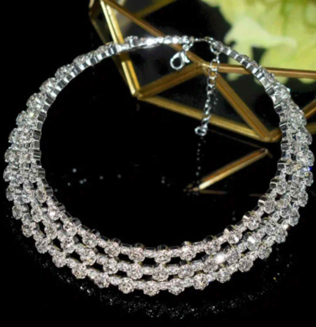 Rhinestone Multilayer Collar Necklace