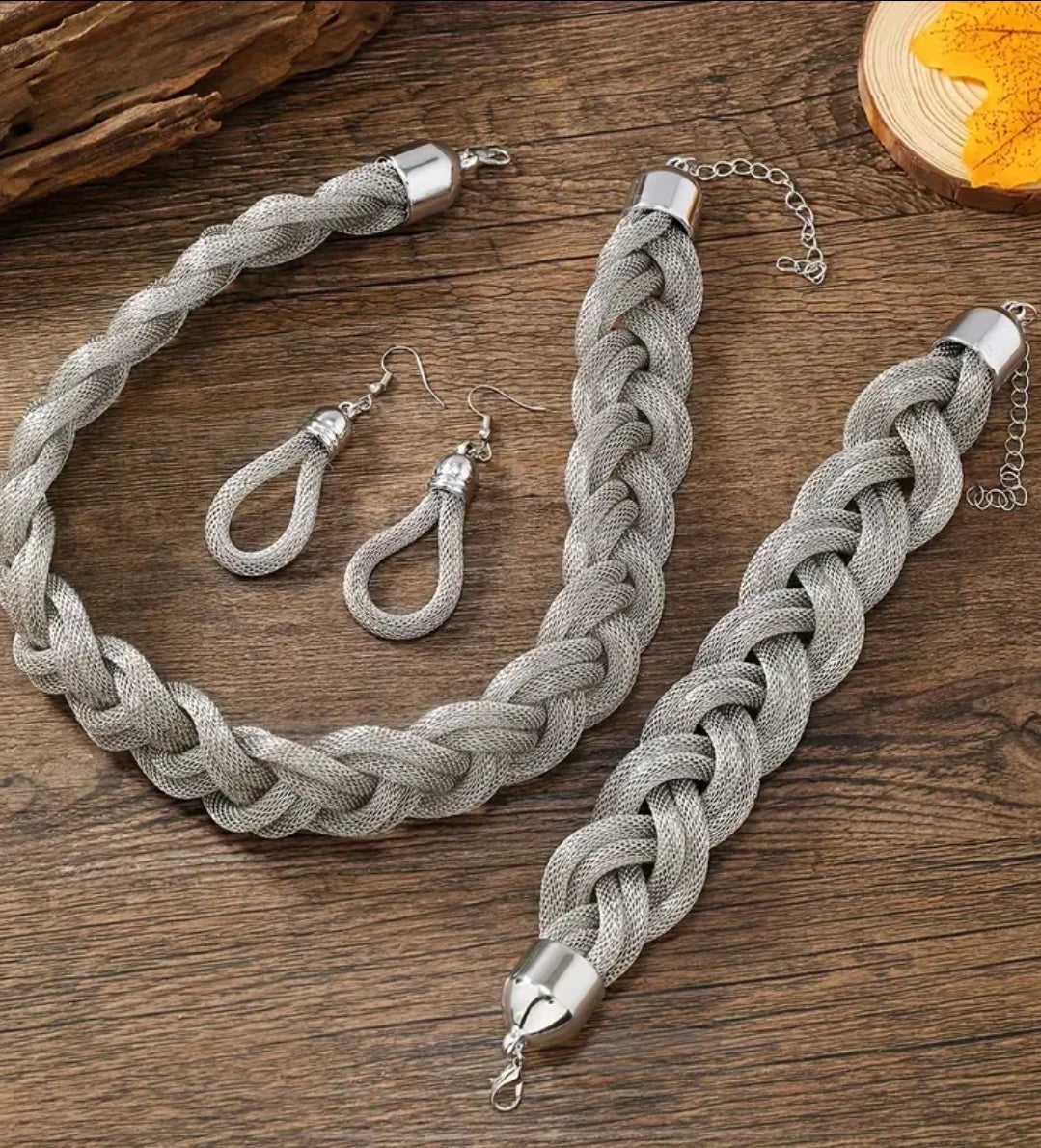 Braided Mesh Jewelry Set