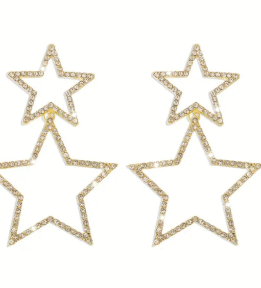 Double star post earrings