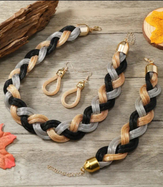 Braided Mesh Jewelry Set