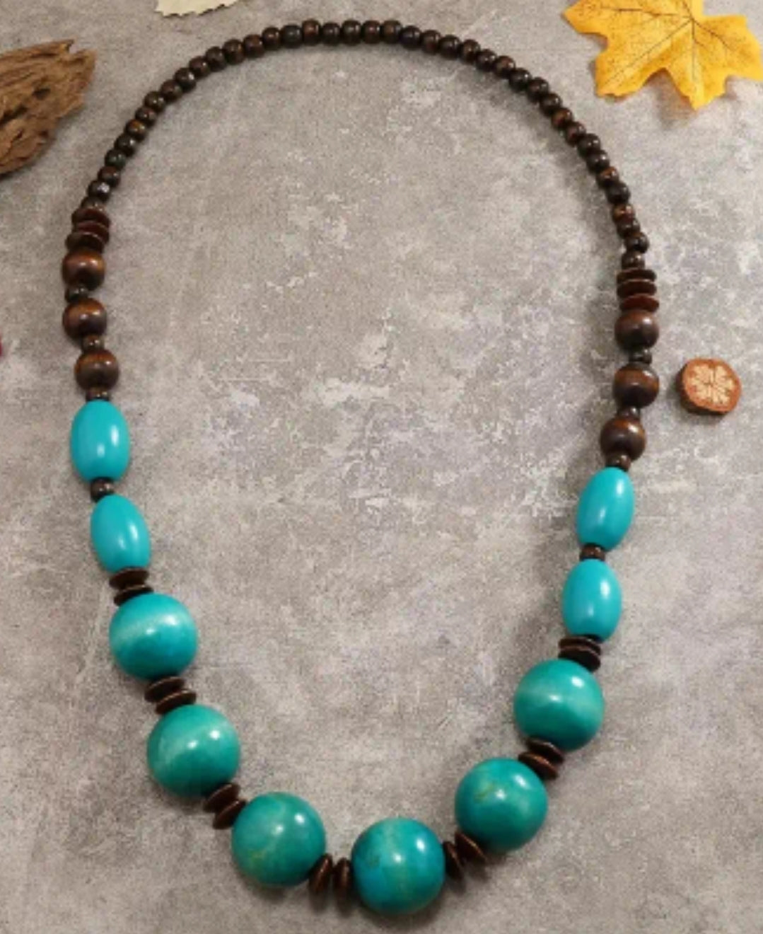 1PC. ETHNIC STYLE WOODEN NECKLACE