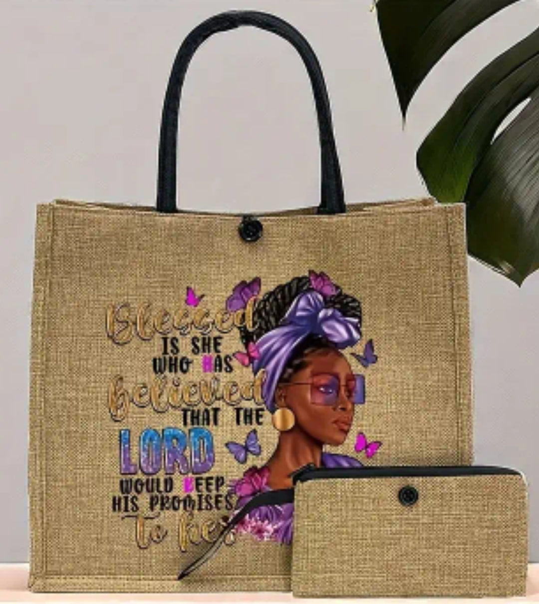 blessed is she tote bag