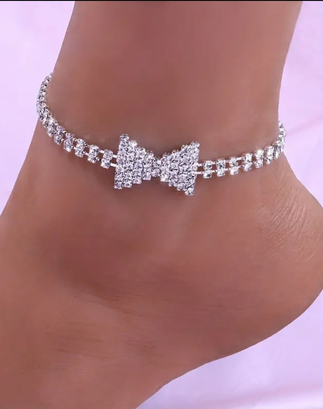 BOW RHINESTONE ANKLET