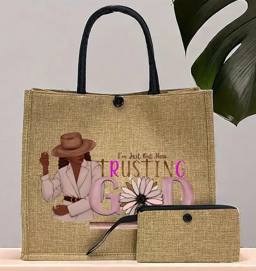 TRUSTING IN GOD 2PC. TOTE BAG