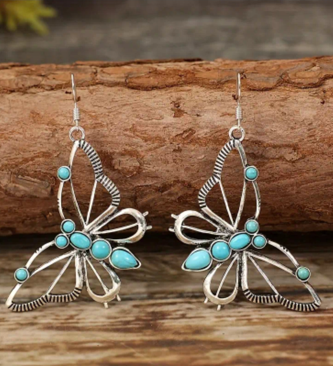 TURQUOISE BUTTERFLY EARRINGS