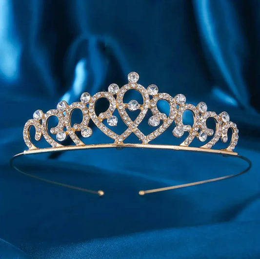 SILVER ZINC ALLOY RHINESTONE TIARA