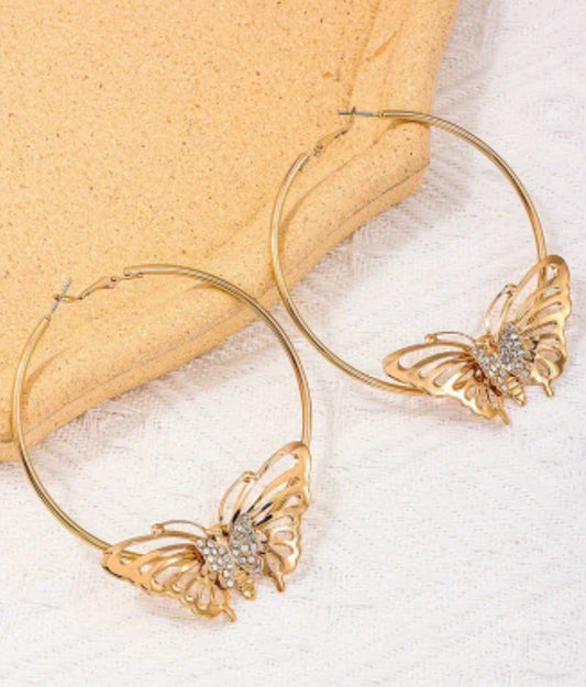 Butterfly Hoop Earrings