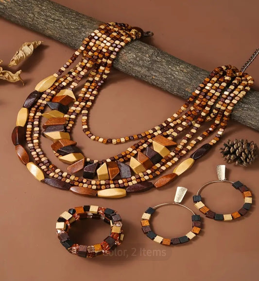 3 PC. WOODEN NECKLACE SETS