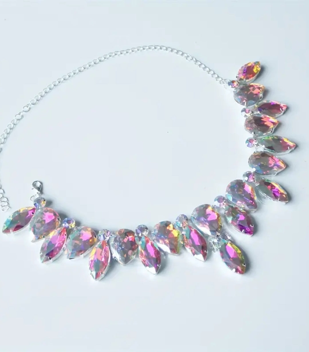 iridescent bling necklace