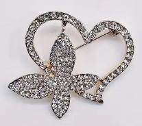 Sparkling Love Butterfly Brooch Pin