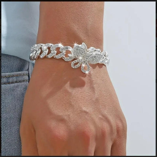 Luxury Sparkling Rhinestone Exaggerated Style Hip Hop Bracelet