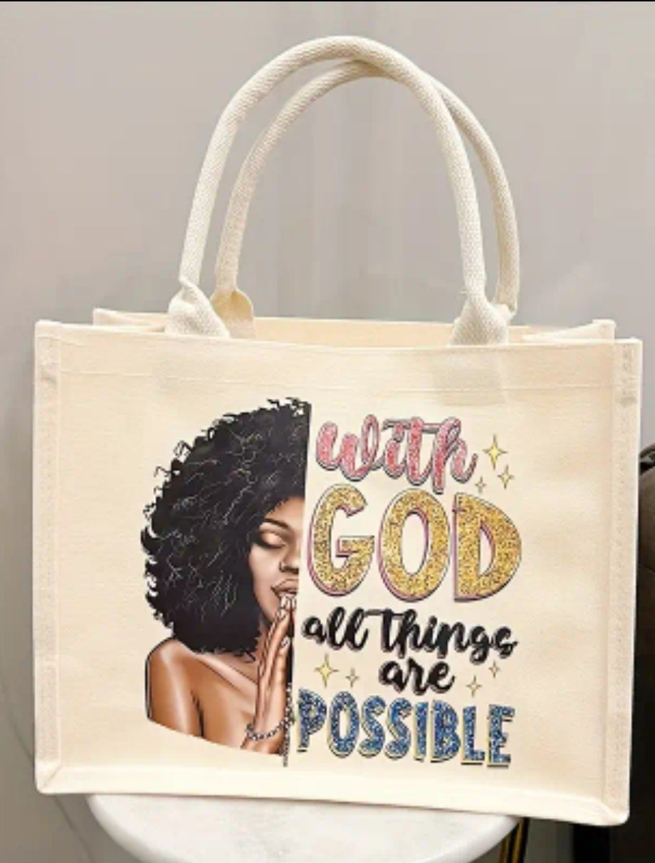 With God All Things Are Possible Tote