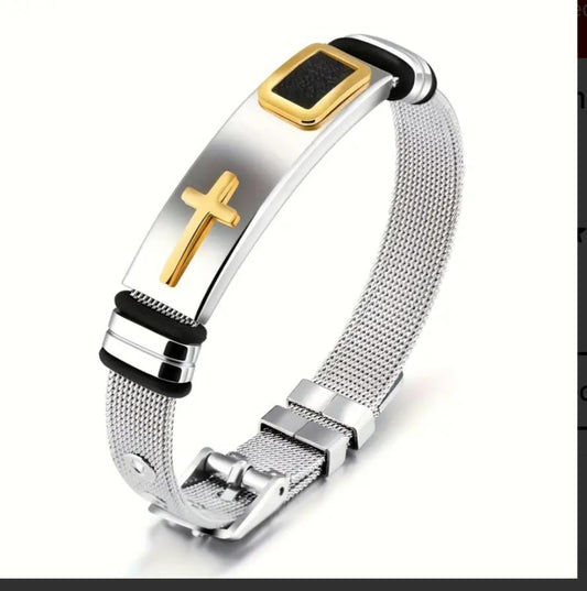 Cross Titanium Steel Cool Men's and Women's Bracelet