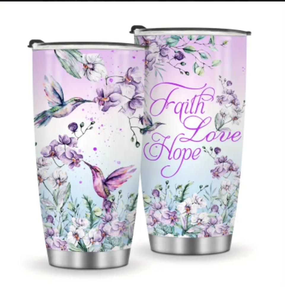 'Faith Hope Love'  Hummingbird Tumbler