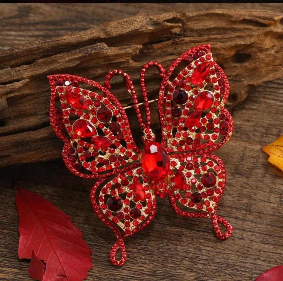 Classic Exquisite Crystal Butterfly Brooch