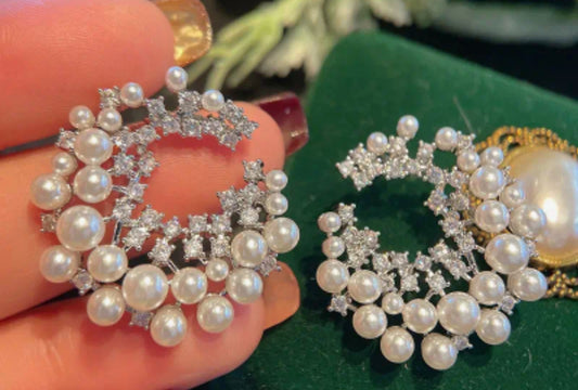 Pearl & Rhinestone earrings
