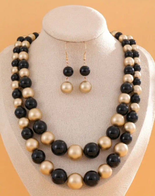 3pc. Black and gold set