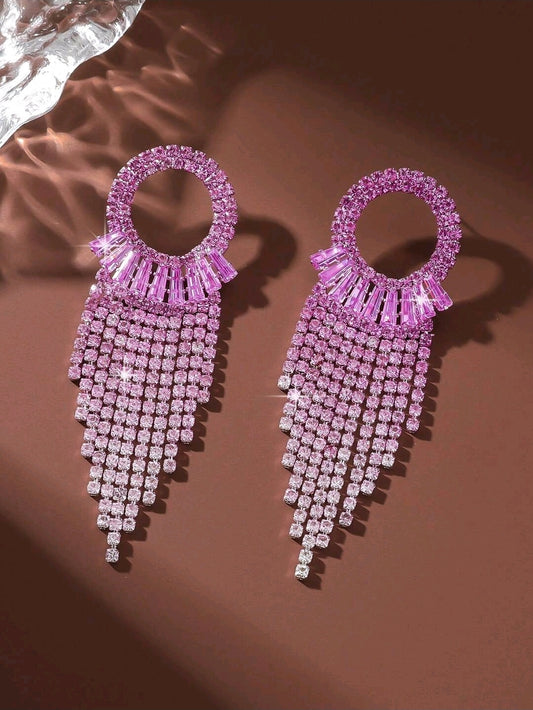 Bling rhinestone fringe ea
